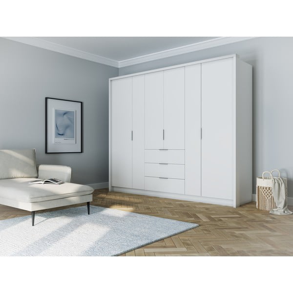 Бял гардероб 255x217 cm Wells - Cosmopolitan Design-image-1