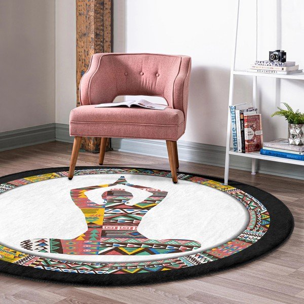 Кръгъл килим подходящ за пране и за прахосмукачки роботи ø 80 cm Comfort – Mila Home-image-1