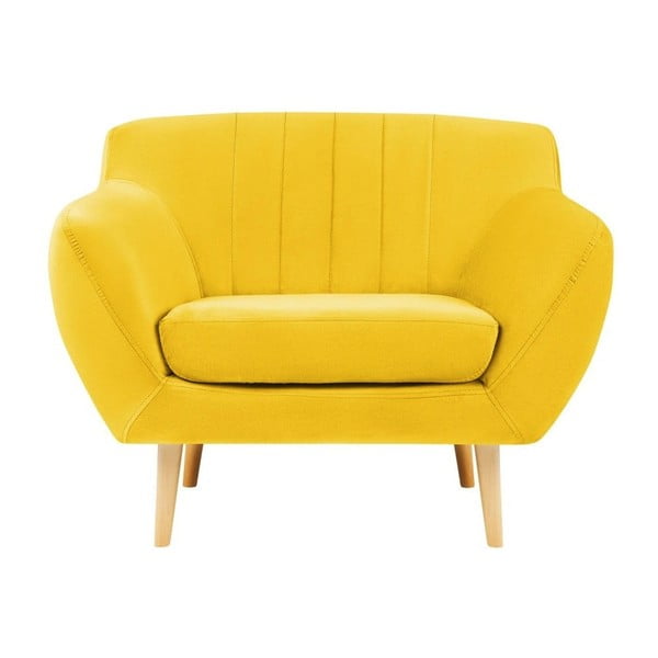 Кресло от жълто кадифе Sardaigne - Mazzini Sofas