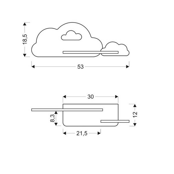 Детско осветително тяло в бяло и розово Cloud - Candellux Lighting-image-4