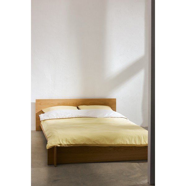 Жълт двоен чаршаф за завивка от памучен сатен 200x200 cm Oba – noo.ma-image-1