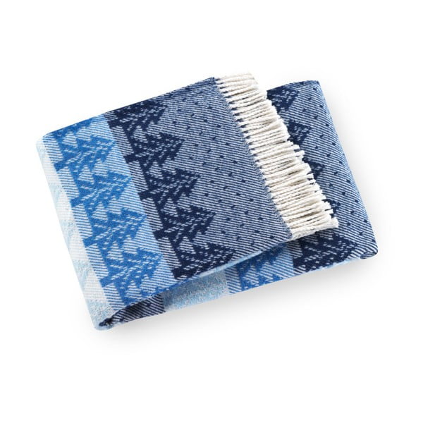 Синя плетка с памук Kuusi, 140 x 180 cm - Euromant