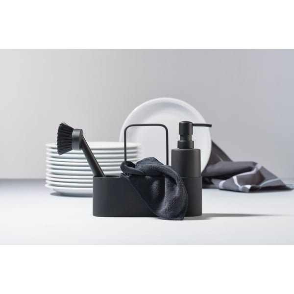 Черна пластмасова/силиконова стойка за перилни препарати Singles – Zone-image-1