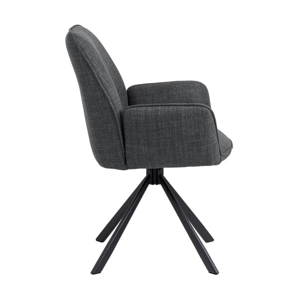 Тъмносиви тапицирани трапезни столове в комплект с подлакътници 2 бр. Glenda – Actona-image-4