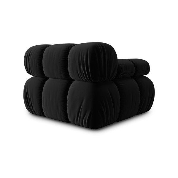 Модул за диван от черно кадифе (ляв ъгъл) Bellis - Micadoni Home-image-4