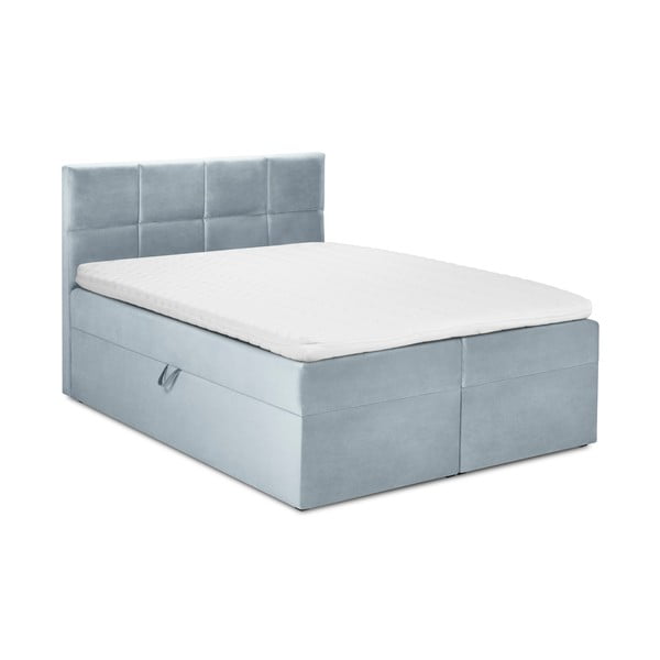 Бледосиньо кадифено двойно легло Mimicry, 180 x 200 cm - Mazzini Beds