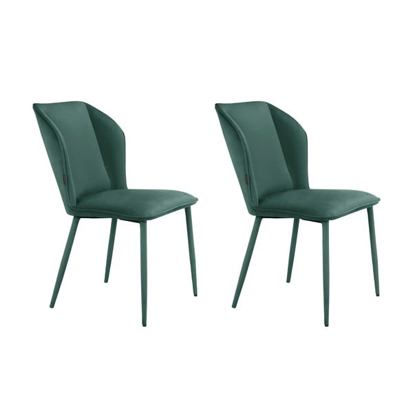 Зелени кадифени трапезни столове в комплект от 2 бр. Wilma – Støraa-image-4