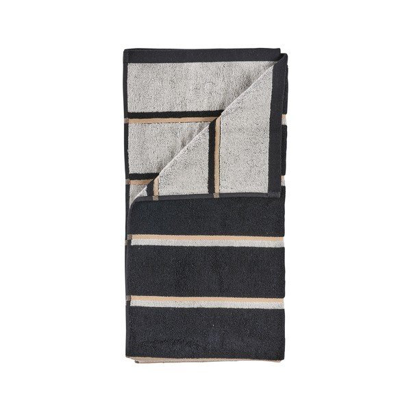 Черна/светлосива памучна кърпа 50x100 cm Sauna – Zone