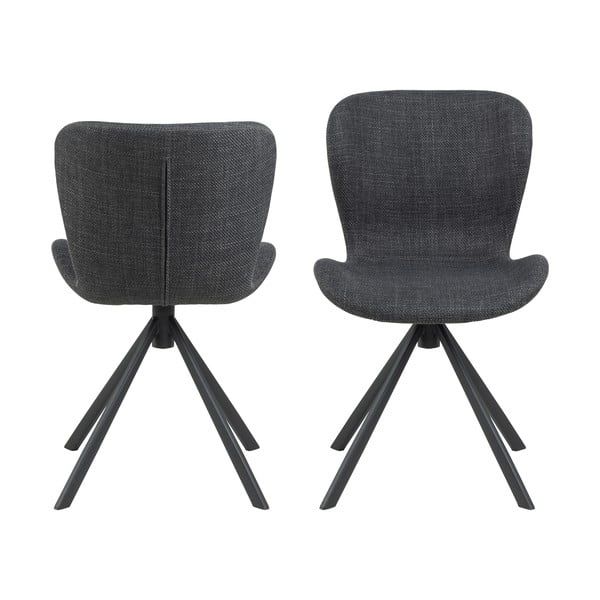 Тъмносиви трапезни столове в комплект от 2 броя Batilda - Actona-image-4