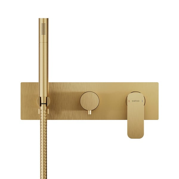 Вградена душ батерия в златист цвят (2 изхода) Spy – Sapho-image-1