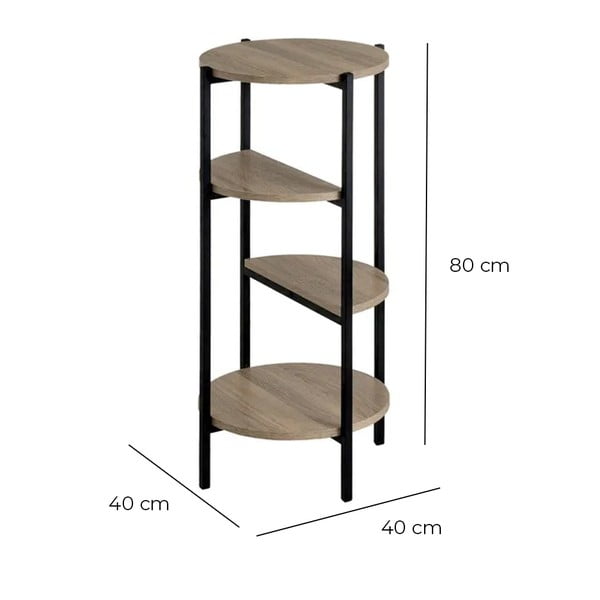 Черен и естествен стелаж от декор от дъб  40x80 cm – Casa Selección-image-4