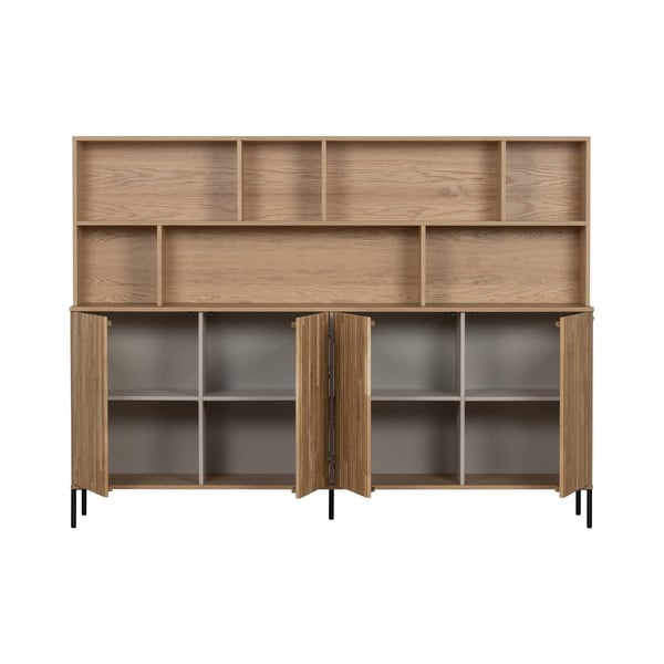 Библиотека от декор от дъб  в естествен цвят 200x150x44 cm Gravure – WOOOD-image-2