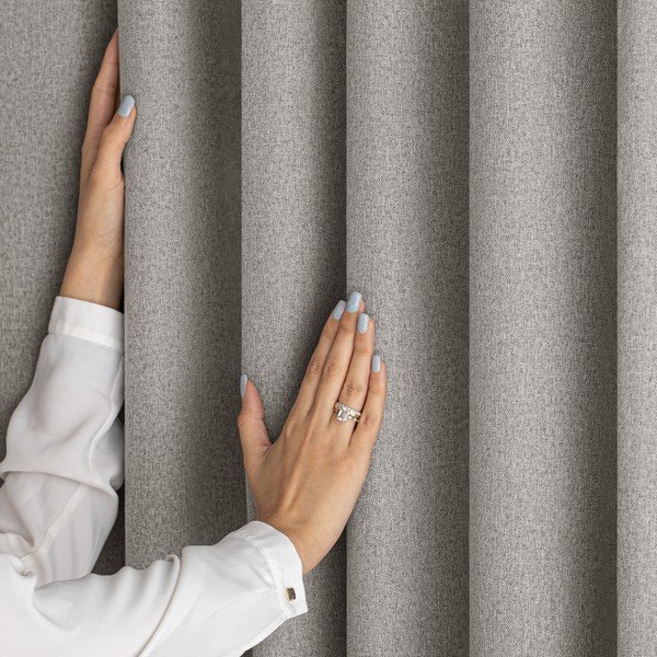 Кафяво-сиво затъмняващо перде 140x250 cm Corita – Restilo-image-3