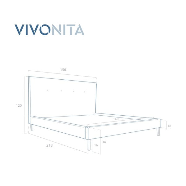 Fialová postel Vivonita Kent Linen, 200 x 140 cm-image-4