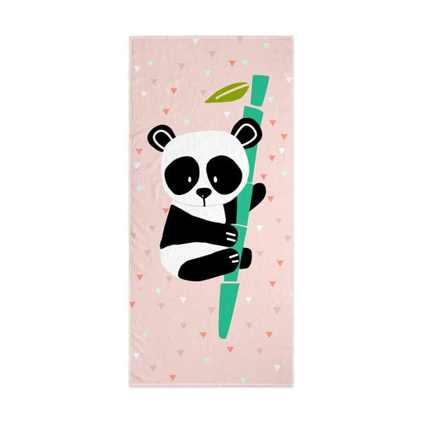 Светлорозова бебешка кърпа 150x70 cm Panda - Moshi Moshi