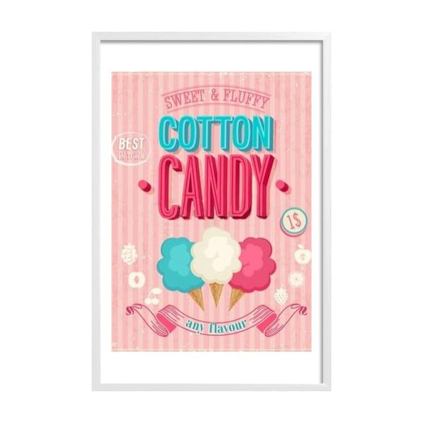 Zarámovaný plakát Cotton Candy, bílý rám
