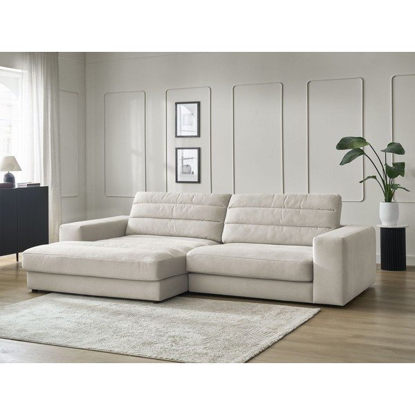 Бежов кадифен ъглов диван (ляв ъгъл) Sierra – Bobochic Paris-image-1