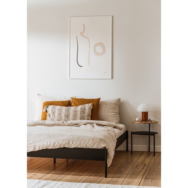 Бяло стоманено двойно легло 160x200 cm без табла с включена подматрачна рамка Eton Basic – noo.ma-image-3