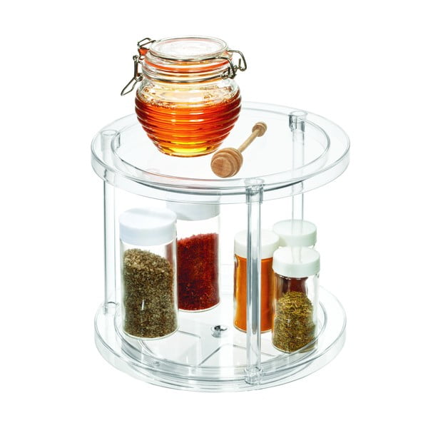 IDesign The Home Edit кръгла въртяща се двуетажна поставка за контейнери, ⌀ 24,1 cm - iDesign/The Home Edit-image-3