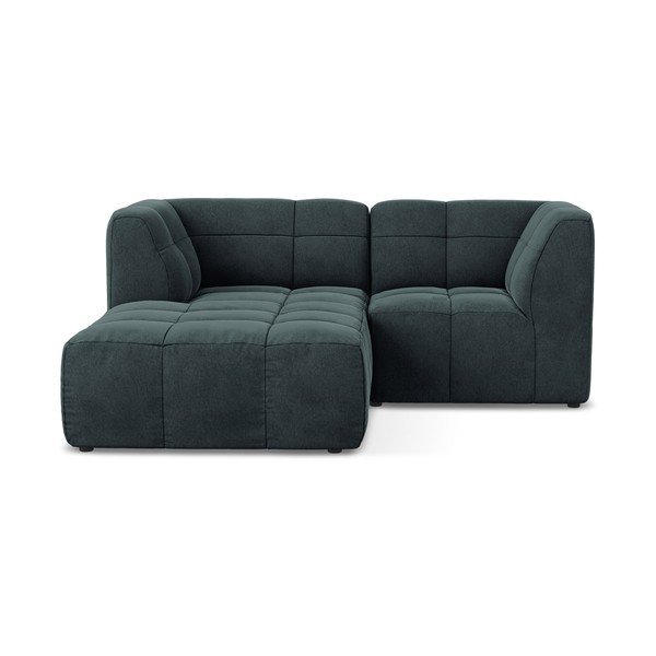 Син кадифен ъглов диван (ляв ъгъл) Aloha – Makamii