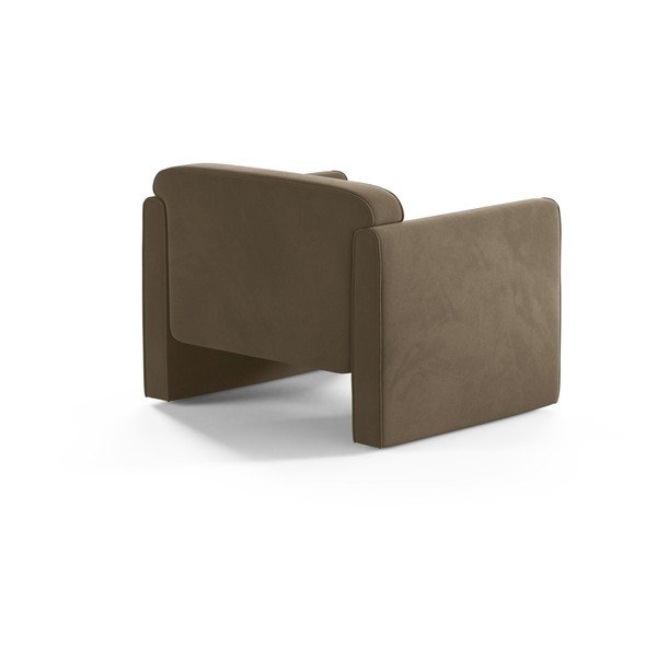 Кафяво-сиво кадифено кресло Abby – Micadoni -image-2