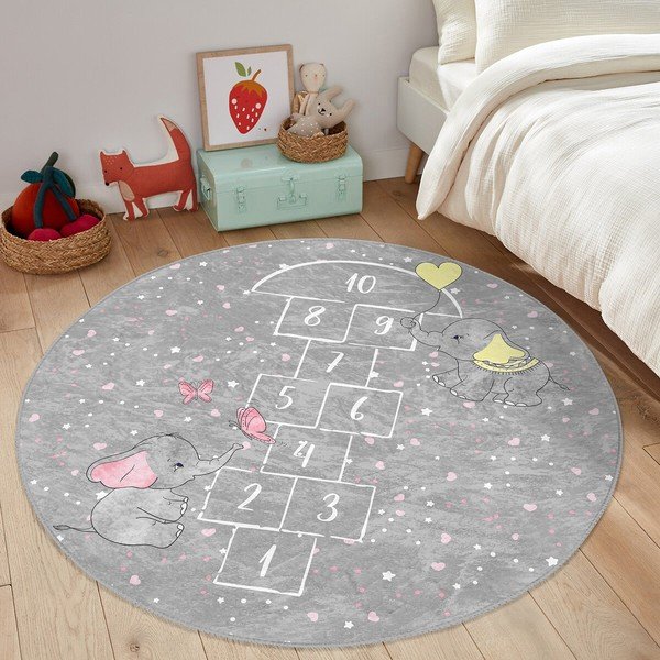 Сив детски килим ø 80 cm Comfort - Mila Home-image-4