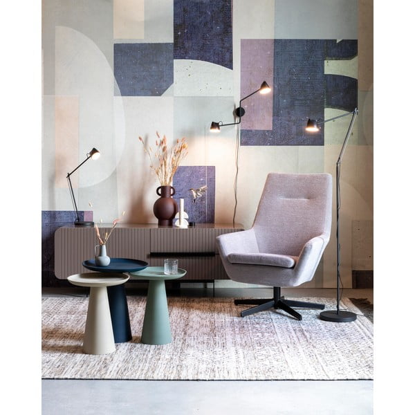 Бежова алуминиева странична масичка , ø 34,5 cm Ringar - White Label-image-3