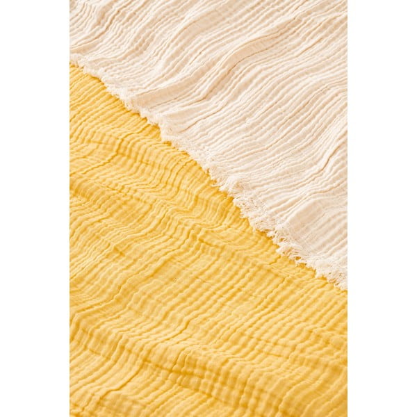 Жълта муселинова покривка за двойно легло 230x250 cm - Mijolnir-image-1
