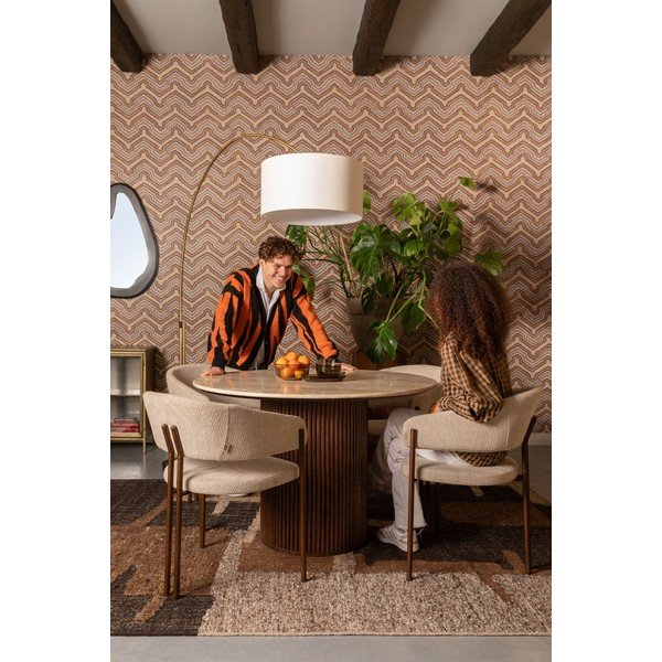 Кръгла трапезна маса с скаменен плот за маса ø 115 cm Arda – Dutchbone-image-1