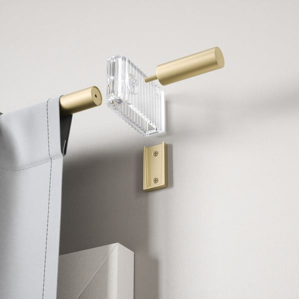 Матово златист стоманен разширяем прът за завеси 107 - 305 cm Flute – Umbra-image-1