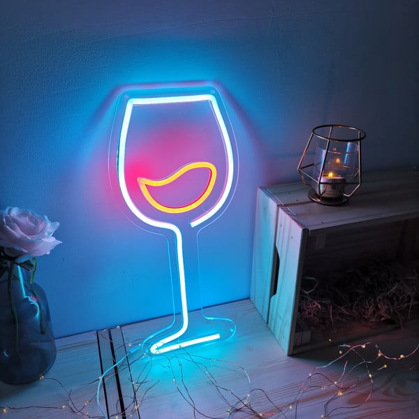 Декорация за стена в синьо и червено Вино, 19 x 40 cm Red Wine - Candy Shock