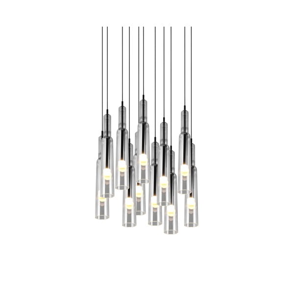 LED висящо осветително тяло със стъклен абажур ø 50 cm в черно и сребристо Lucent - Trio Select-image-4