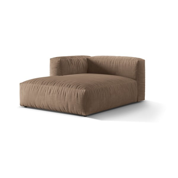 Светлокафяв кадифен модул за диван (ляв ъгъл) Martina – Micadoni -image-1