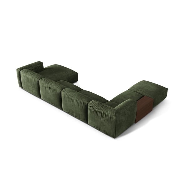 Зелен кадифен модулен ъглов диван (ляв ъгъл/U форма) Martina – Micadoni -image-2