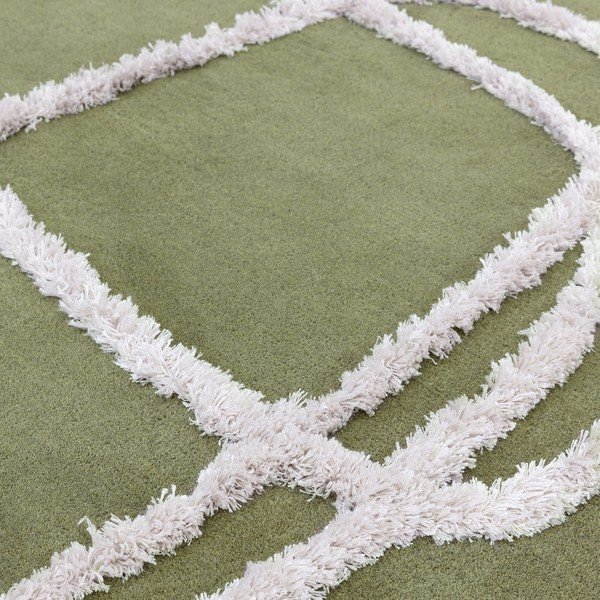 Зелен ръчно изработен вълнен килим 160x230 cm Matrix – Asiatic Carpets-image-1