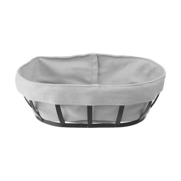 Черно-сива кошница за хляб с текстилна подплата , 16 x 25 cm - Hendi-image-1
