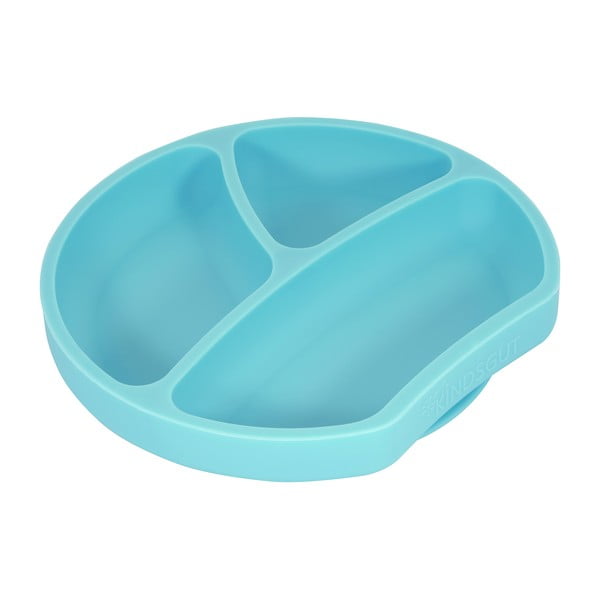 Синя силиконова бебешка чиния Чиния, ø 20 cm - Kindsgut