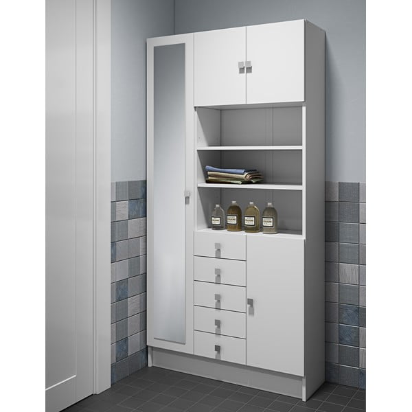 Бял шкаф за баня 90x182 cm Combi - TemaHome-image-1