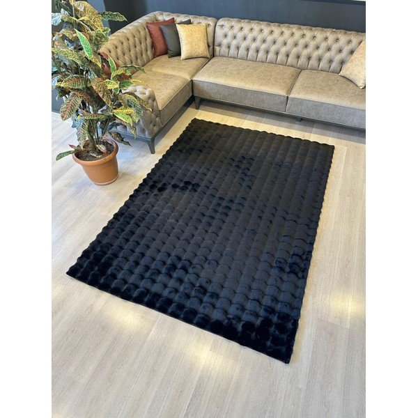 Черен килим подходящ за пране 150x230 cm Bubble Black – Mila Home-image-3