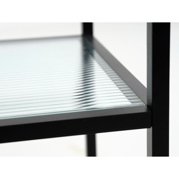 Стъклена маса за сервиране на колела 42x70 cm Bronco - Unique Furniture-image-4