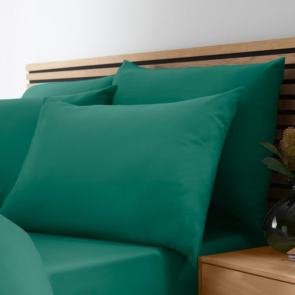 Тъмнозелено двойно  спално бельо от микрофибър 200x200 cm So Soft Easy Iron – Catherine Lansfield-image-3