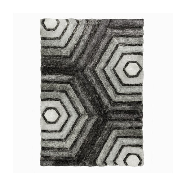 Сив килим Hexagon Grey, 80 x 150 cm - Flair Rugs