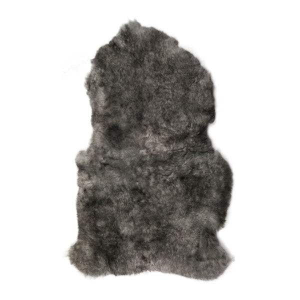Šedá ovčí kožešina s krátkým chlupem Dark tops, 90 x 60 cm