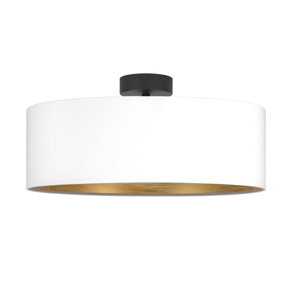 Бяла лампа за таван със златни детайли XL, ⌀ 45 cm Tres - Sotto Luce
