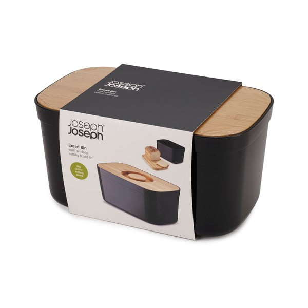 Черен кош за хляб с дървен капак - Joseph Joseph-image-4