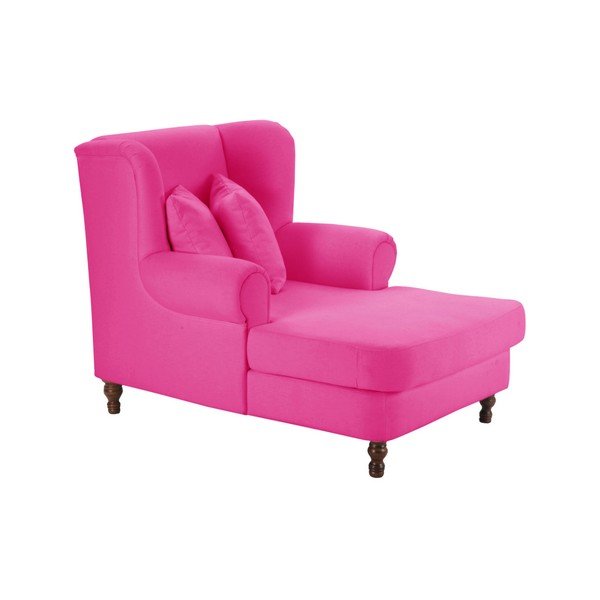 Fuchsiové křeslo ušák Max Winzer Mareille Velour Coralle