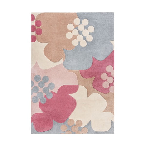 Сив и розов килим , 160 x 230 cm Retro Floral - Flair Rugs