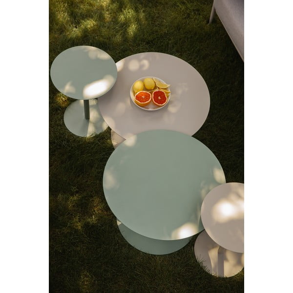 Кремава стоманена кръгла масичка за кафе ø 60 cm Snow – Zuiver-image-1