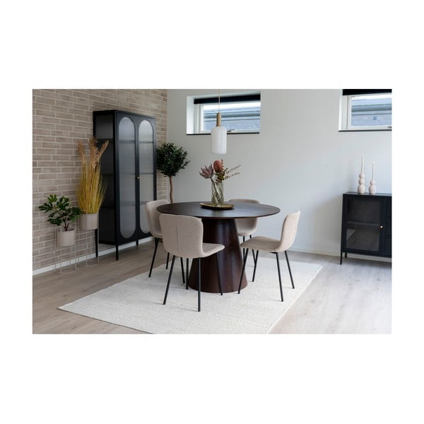 Кръгла маса за хранене с плот от орехово дърво ø 120 cm Bolton - House Nordic-image-2