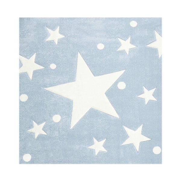 Modrý dětský koberec Happy Rugs Star Constellation, 140 x 140 cm